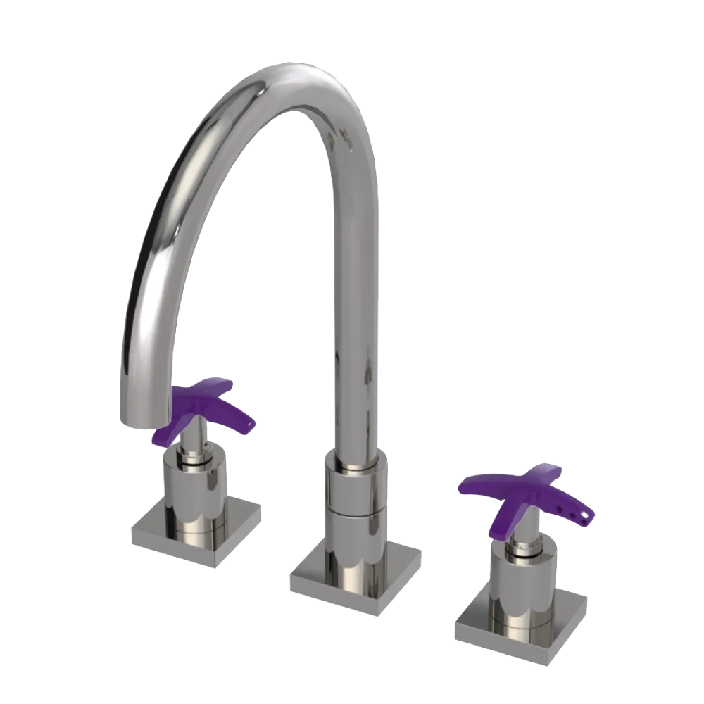 Rubinet Widespread Kitchen Set Polished Nickel