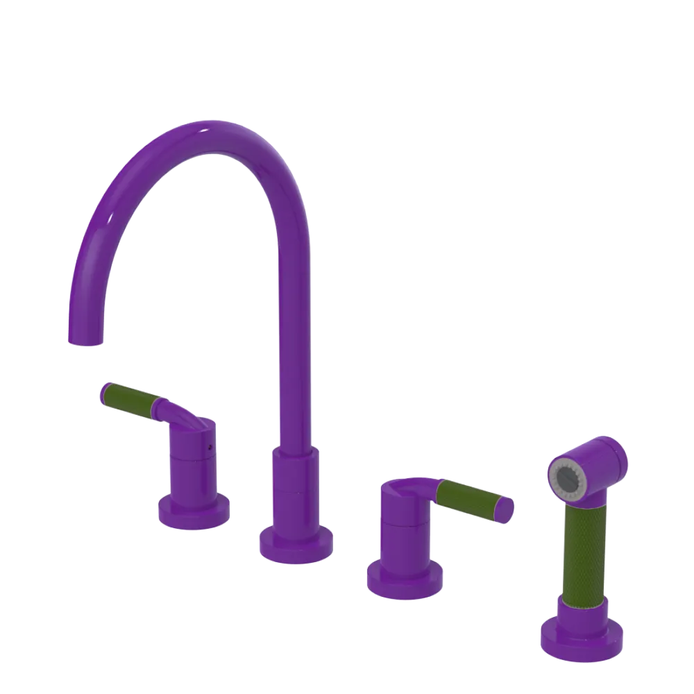 Rubinet Widespread Kitchen Set with Hand Spray Purple Haze