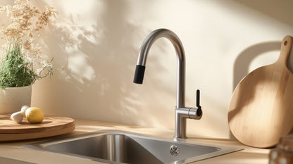 Baril Single-hole kitchen faucet with 2-function pull-down spray