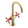 Rubinet Single Hole Dual Handle Lav. Set. (less drain) Satin Brass
