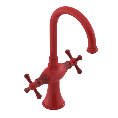 Rubinet Single Hole Dual Handle Lav. Set. (less drain) Red