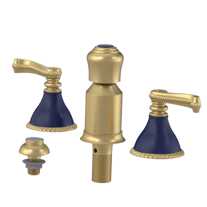 Rubinet Bidet Fitting with Spray, Diverter, and Vacum Breaker (Less Drain) Satin Brass