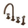 Rubinet Widespread Kitchen Set with Hand Spray Tuscan Brass