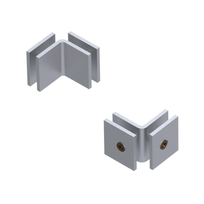 Rubinet 90 Glass to Glass Open Face Satin Chrome