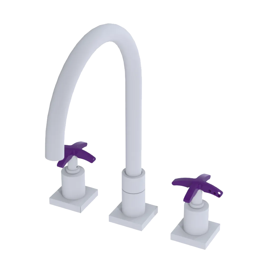 Rubinet Widespread Kitchen Set Matt White