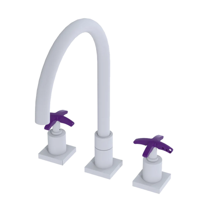 Rubinet Widespread Kitchen Set Matt White