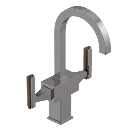 Rubinet Single Hole Dual Handle Lav. Set. (less drain) Polished Nickel