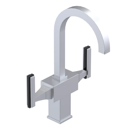 Rubinet Single Hole Dual Handle Lav. Set. (less drain) Satin Chrome
