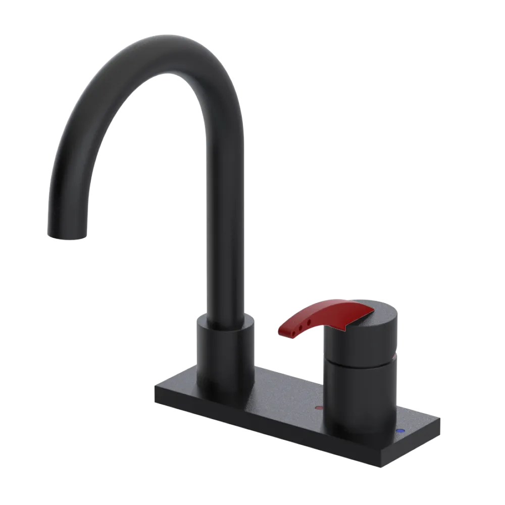 Rubinet 4" Centre Single Control Lav. Set. (less drain) Matt Black