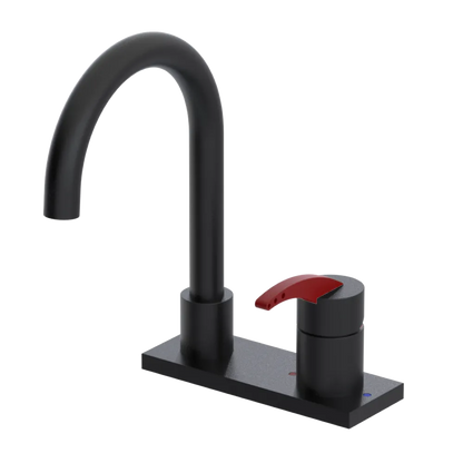 Rubinet 4" Centre Single Control Lav. Set. (less drain) Matt Black