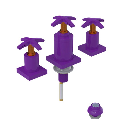 Rubinet Bidet Fitting with Spray, Diverter, and Vacuum Breaker (less drain) Purple Haze