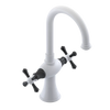 Rubinet Single Hole Dual Handle Lav. Set. (less drain) White