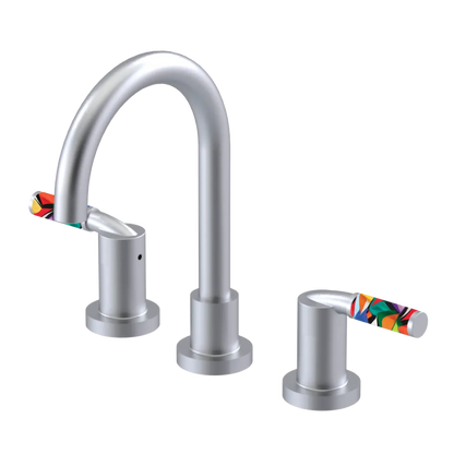 Rubinet Widespread Lav set (less drain) Satin Chrome