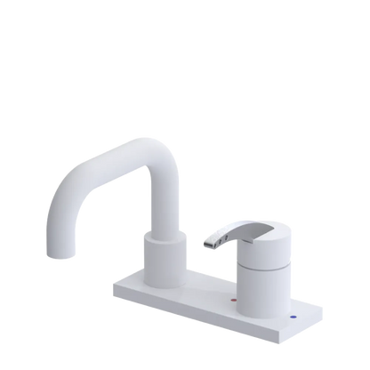 Rubinet 4" Centre Single Control Lav. Set. with Genesis spout (less drain) Matt White