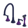 Rubinet Widespread Kitchen Set with Hand Spray Midnight Blue