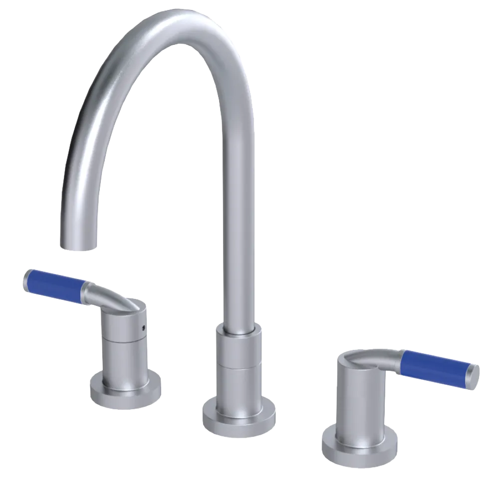 Rubinet Widespread Kitchen Set Satin Chrome