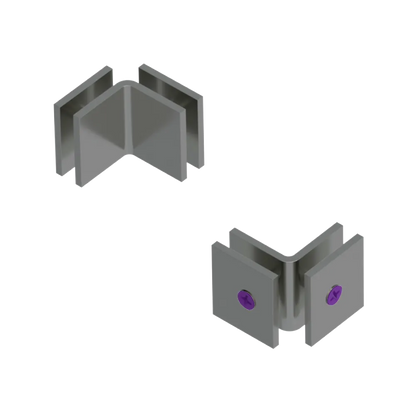 Rubinet 90 Glass to Glass Open Face Satin Nickel