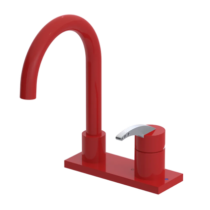 Rubinet 4" Centre Single Control Lav. Set. (less drain) Red
