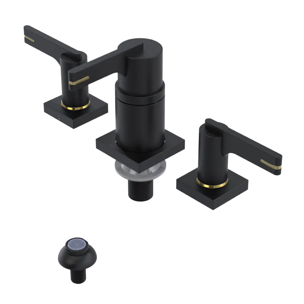 Rubinet Bidet Fitting with Spray, Diverter, and Vacum Breaker (Less Drain) Matt Black