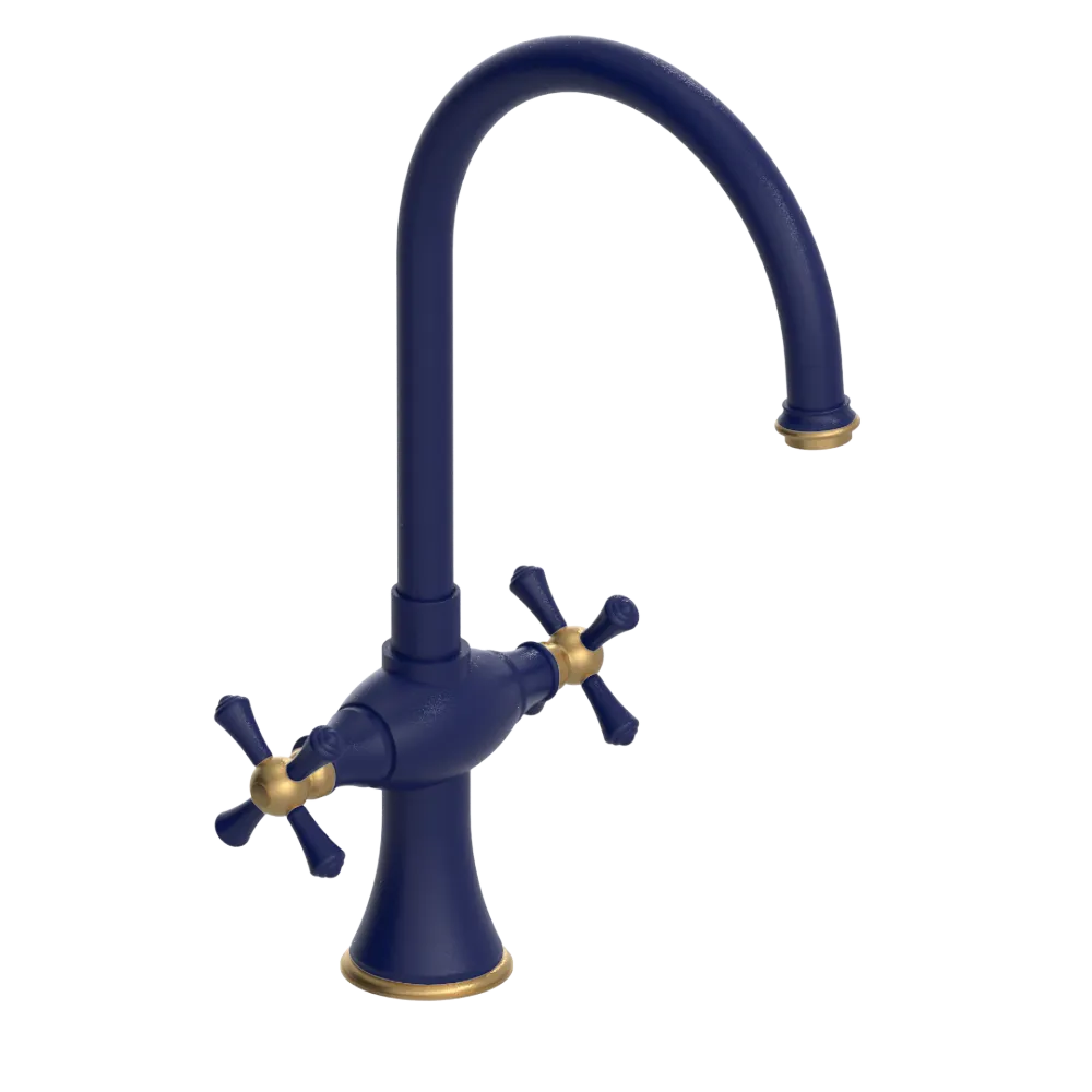 Rubinet Two Handle Single Hole Kitchen Set Midnight Blue