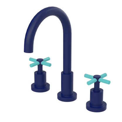 Rubinet Widespread Kitchen Set with LaSalle Spout Midnight Blue