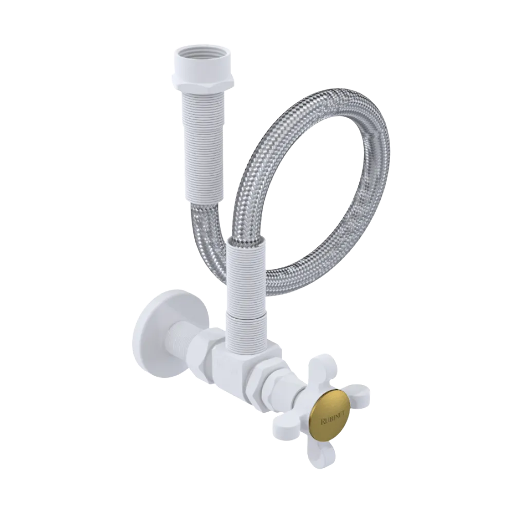 Rubinet Exposed Supply Kit (classic) x2 Matt White