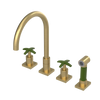 Rubinet Widespread Kitchen Set with Hand Spray Satin Gold