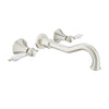 Baril Two handles wall-mounted lavatory faucet, drain not included