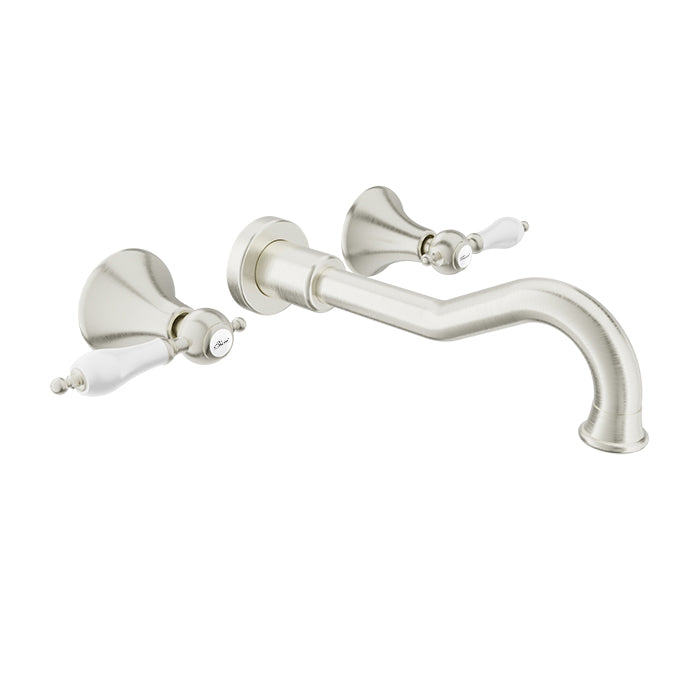 Baril Two handles wall-mounted lavatory faucet, drain not included