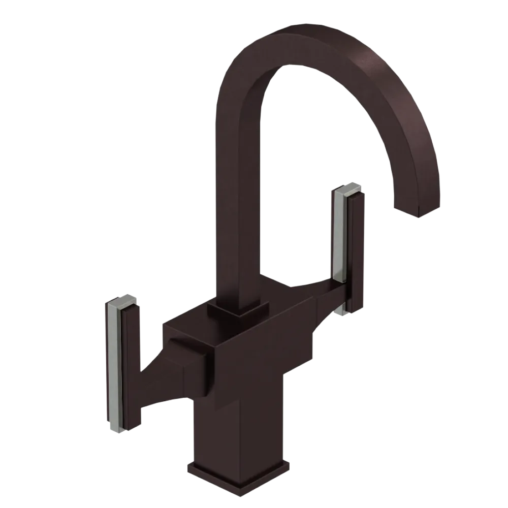 Rubinet Single Hole Dual Handle Lav. Set. (less drain) Oil Rubbed Bronze