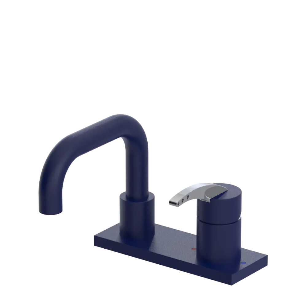 Rubinet 4" Centre Single Control Lav. Set. with Genesis spout (less drain) Midnight Blue