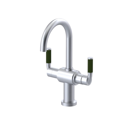Rubinet Single Hole Dual Handle Lav. Set. (less drain) Satin Chrome