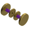 Rubinet Shower Door Knob (set) Antique Brass Matt