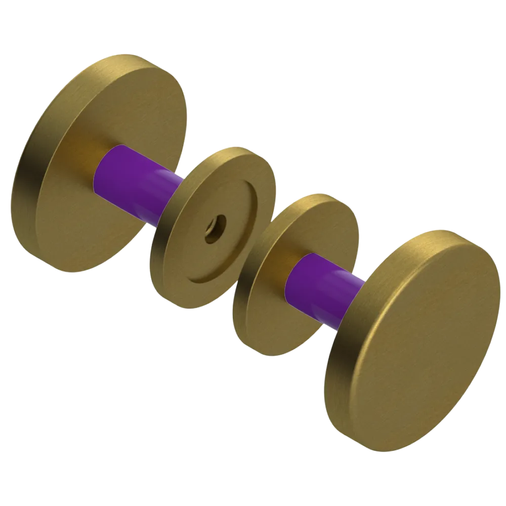 Rubinet Shower Door Knob (set) Antique Brass Matt