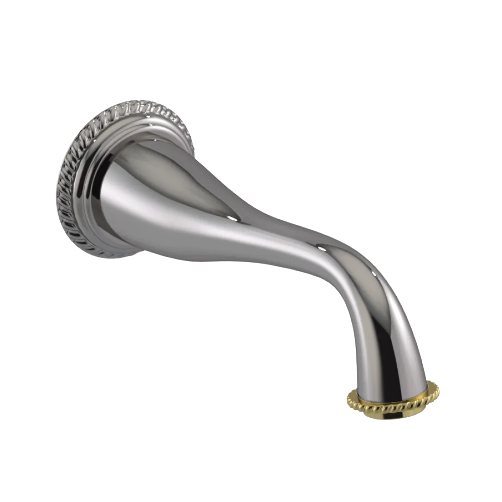Rubinet Tub Filler Spout Wall Mount Polished Nickel