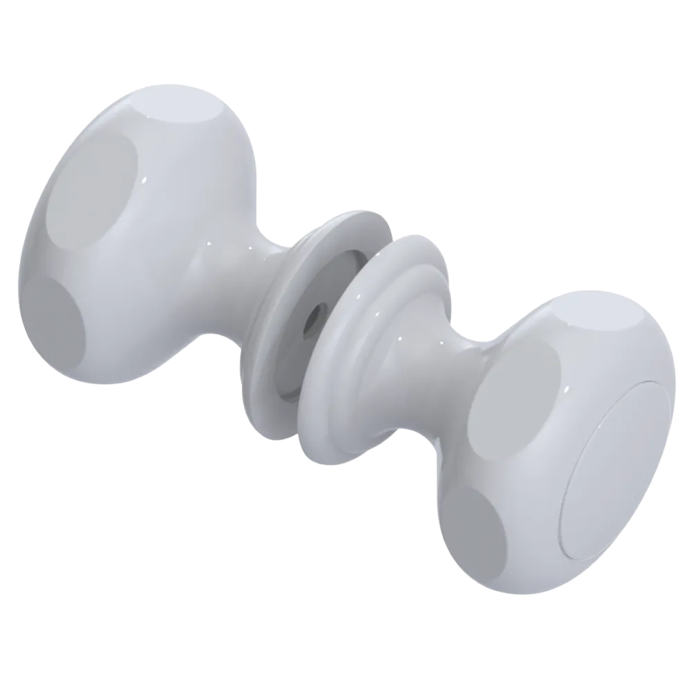 Rubinet Shower Door Knob (set) White