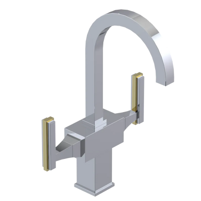 Rubinet Single Hole Dual Handle Lav. Set. (less drain) Chrome