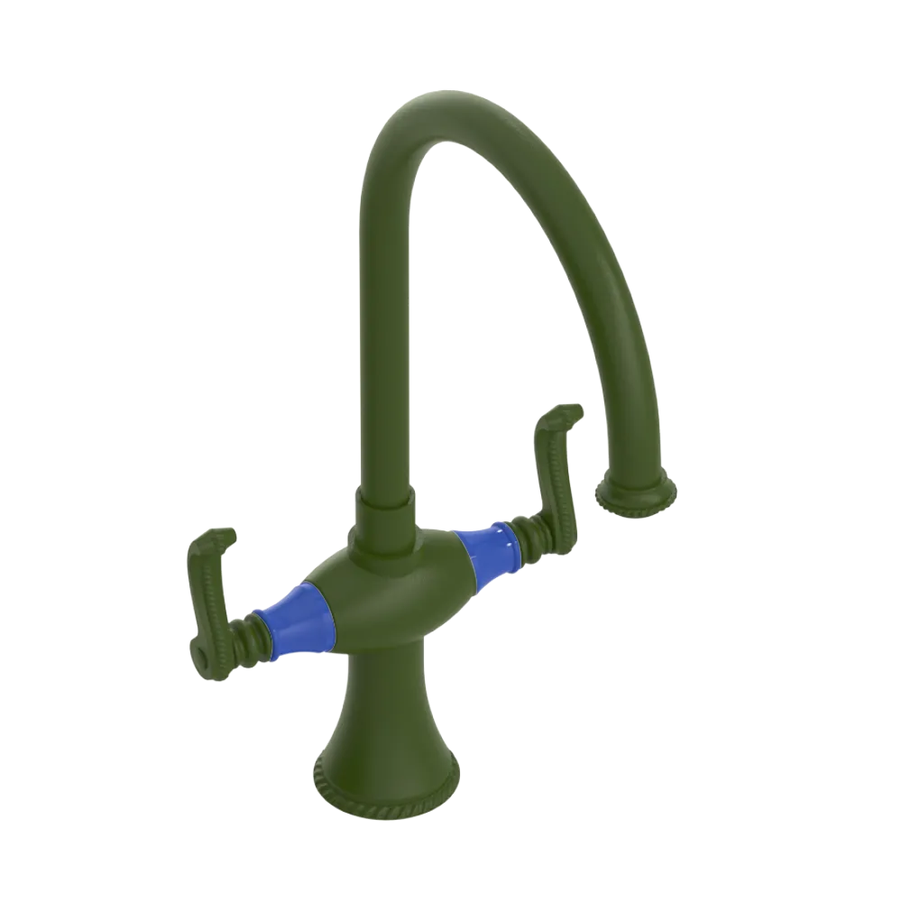 Rubinet Two Handle Single Hole Kitchen Set Green Envy