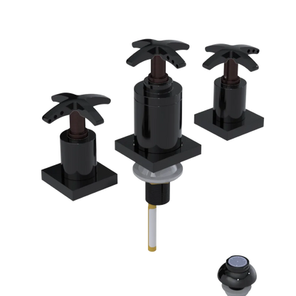 Rubinet Bidet Fitting with Spray, Diverter, and Vacuum Breaker (less drain) Black