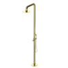 Rubinet Pressure Balance Outdoor Shower with Hand Held Shower & 10" Shower Head - 304 Stainless Steel Bright Brass