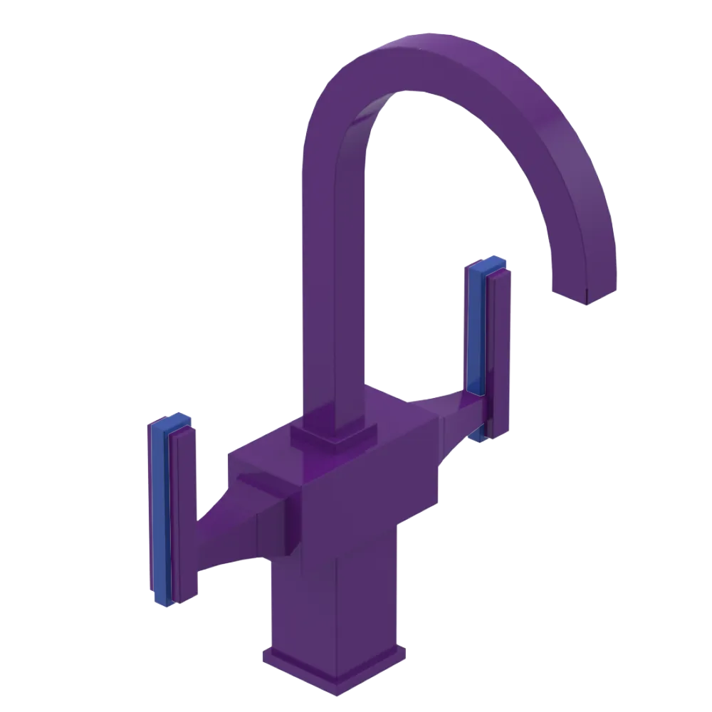 Rubinet Single Hole Dual Handle Lav. Set. (less drain) Purple Haze