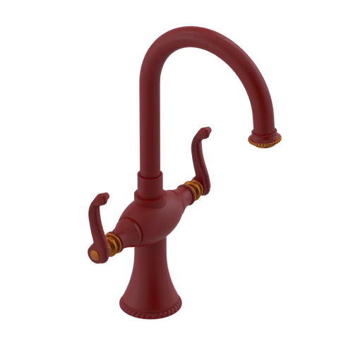Rubinet Single Hole Dual Handle Lav. Set. (less drain) Maroon