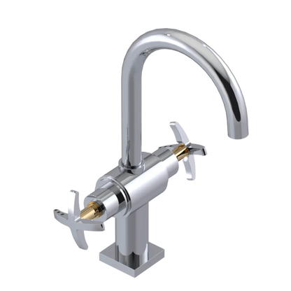 Rubinet Single Hole Dual Handle Lav. Set. (less drain) Chrome