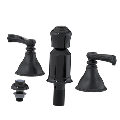 Rubinet Bidet Fitting with Spray, Diverter, and Vacum Breaker (Less Drain) Black