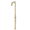 Rubinet Pressure Balance Outdoor Shower with Hand Held Shower & 10" Shower Head - 304 Stainless Steel Satin Gold