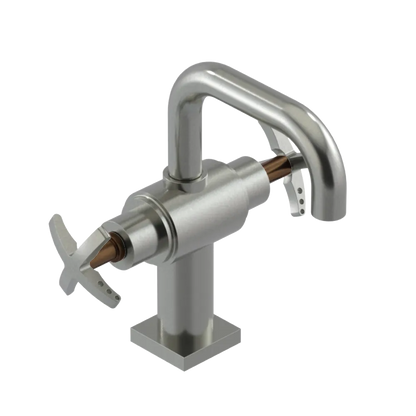 Rubinet Single Hole Dual Handle Lav. Set. with Genesis spout (less drain) Satin Nickel