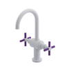 Rubinet Single Hole Dual Handle Lav. Set with LaSalle Spout (less drain) White