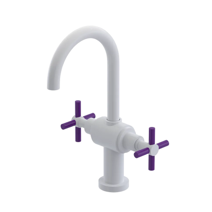 Rubinet Single Hole Dual Handle Lav. Set with LaSalle Spout (less drain) White