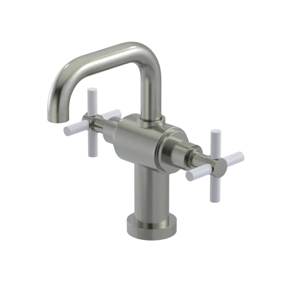 Rubinet Single Hole Dual Handle Lav. Set. (less drain) Satin Nickel