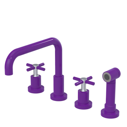 Rubinet Widespread Kitchen Set with Hand Spray Purple Haze